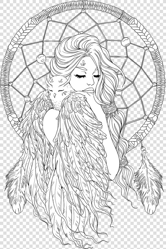 Transparent Tumblr Png Coloring Pages   Coloring Pages For Adults Dream Catchers  Png DownloadTransparent PNG