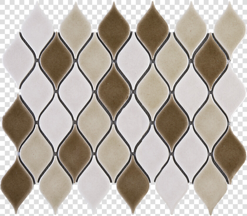 Tear Drop Pattern White And Brown Ceramic Mesh Mounted   Tile  HD Png DownloadTransparent PNG