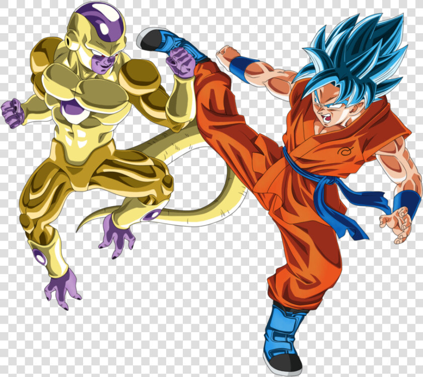 Golden Frieza Wallpaper   Goku Ssj Blue Vs Freeza  HD Png DownloadTransparent PNG