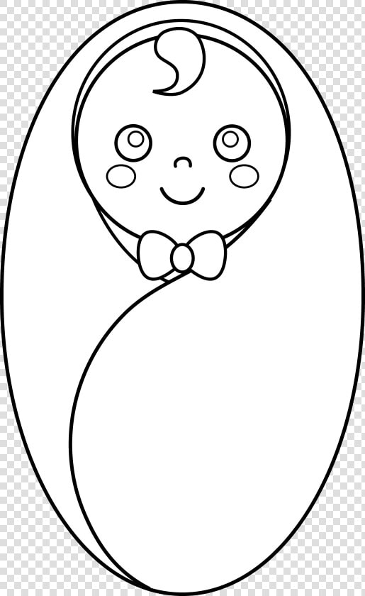 Swaddled Baby Line Art   Simple Newborn Baby Drawing  HD Png DownloadTransparent PNG