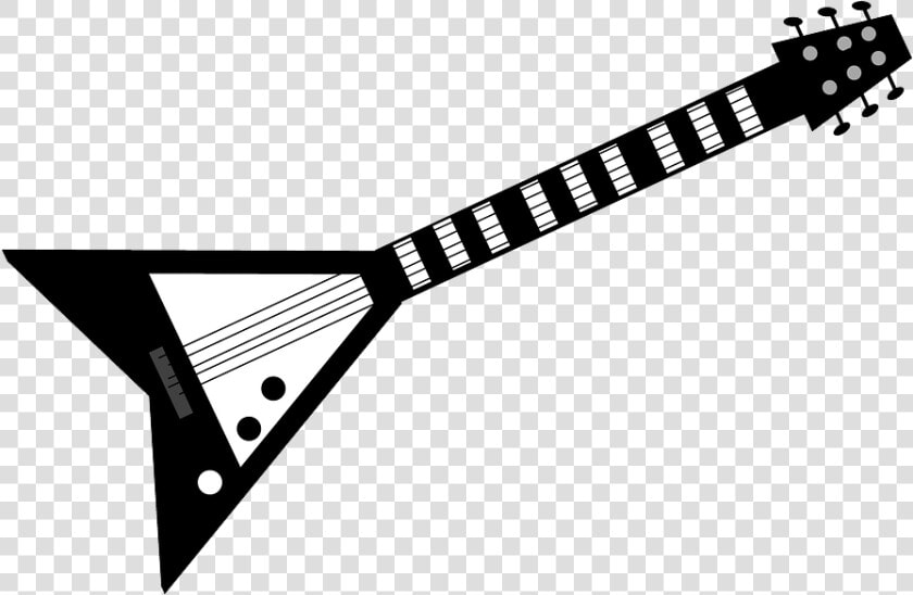 Transparent White Guitar Png   Black And White Electric Guitar Clipart  Png DownloadTransparent PNG