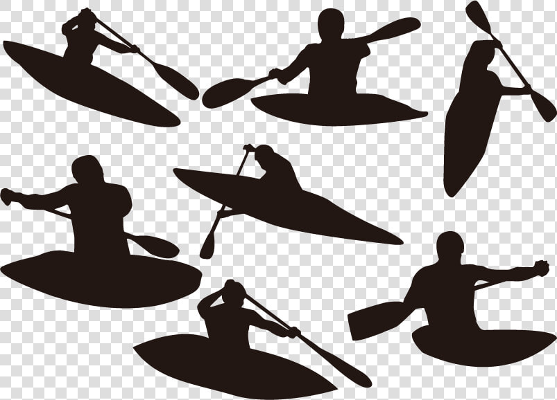 Silhouette Kayaking Canoeing   Paddle Clipart Canoe Silhouette  HD Png DownloadTransparent PNG