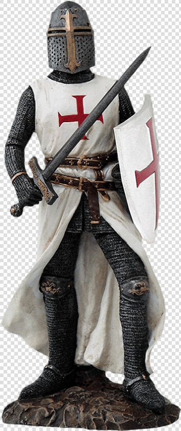 Crusader Knight With Sword And Shield Statue  HD Png DownloadTransparent PNG