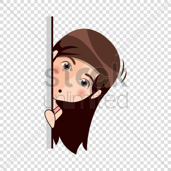 Cartoon Girl Peeking Out Behi   Girl Peeking Clipart  HD Png DownloadTransparent PNG