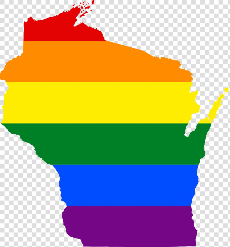 Lgbt Flag Map Of Wisconsin   Wisconsin Clip Art  HD Png DownloadTransparent PNG