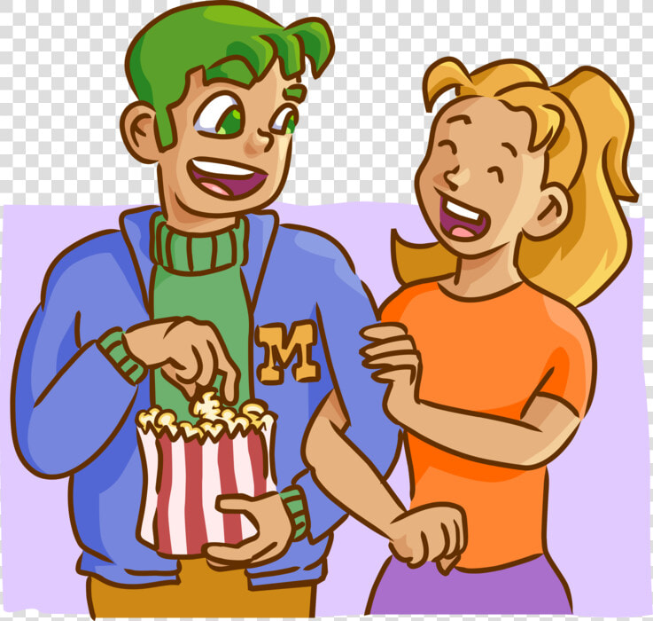 Vector Illustration Of Teenage Couple Dating Go To   Teen Dating Clipart  HD Png DownloadTransparent PNG