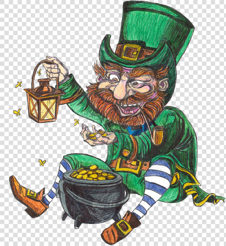 Holiday History   Leprechaun Eating Corned Beef  HD Png DownloadTransparent PNG