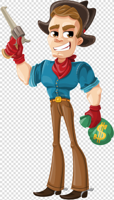 Free Cartoon Western Outlaw Clip Art   Wild West Outlaws Clipart  HD Png DownloadTransparent PNG