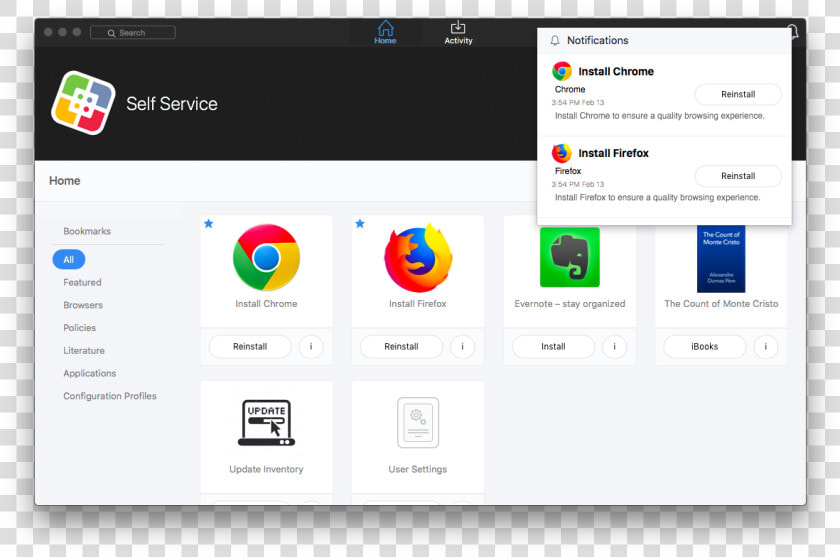 Service For Macos Notifications   Self Service Bookmarks Jamf  HD Png DownloadTransparent PNG