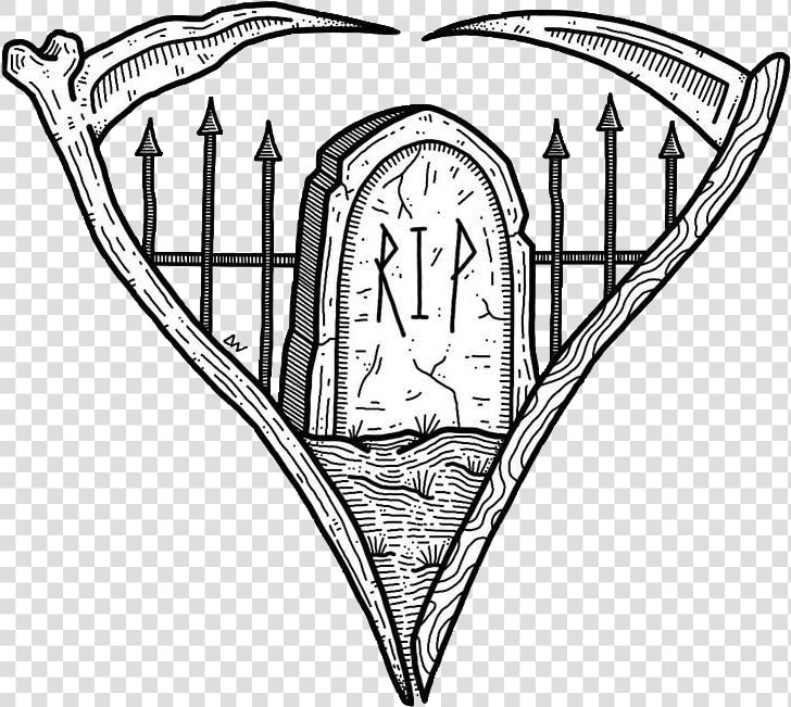 Tumblr Coffins Scythe Blackandwhite   Coffin Drawing Png  Transparent PngTransparent PNG