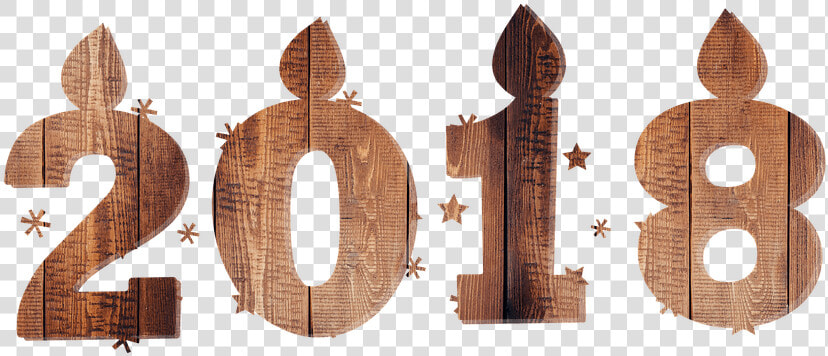 2018 Wood Happy New Year Clip Arts   Happy New Year 2018 Art  HD Png DownloadTransparent PNG