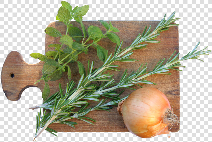 Cutting Board  Spices  Rosemary  Onion   Spice Plants  HD Png DownloadTransparent PNG