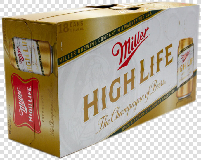 Miller High Life 12oz 18pk Cn 12oz Beer   Carton  HD Png DownloadTransparent PNG