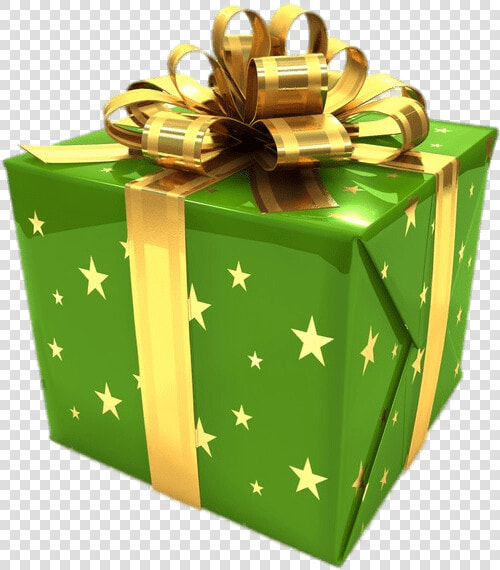 Green Gift Box With Golden Ribbon   Green Gift Box Png  Transparent PngTransparent PNG