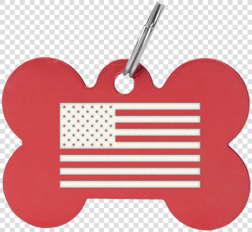 Bone Shaped Tag With Custom American Flag Laser Engraved   Coquelicot  HD Png DownloadTransparent PNG