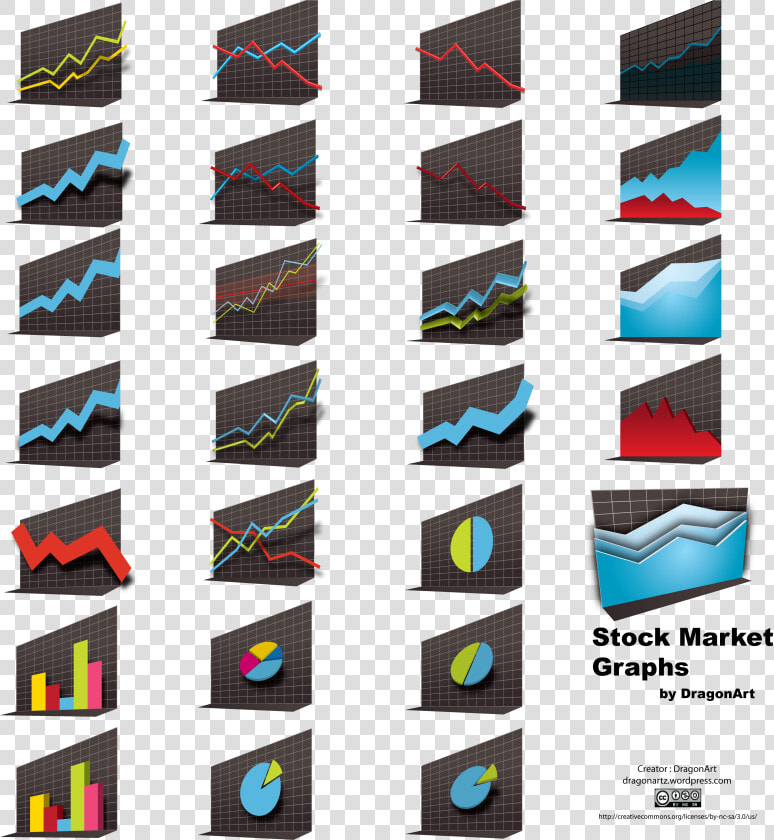 Vector Stock Market Graphs 3d By Dragonart   Stock Market Vector Pack  HD Png DownloadTransparent PNG