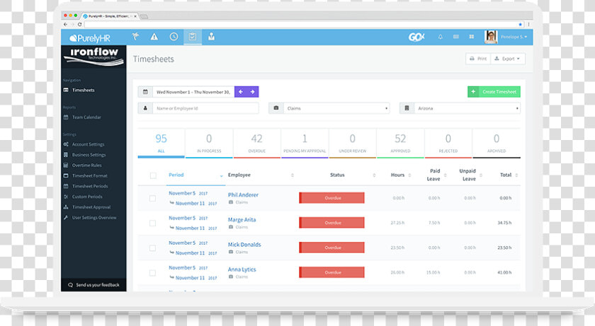 Time Sheet Time Tracking Timesheet Online Timesheet   Employee Time Tracking Ui  HD Png DownloadTransparent PNG