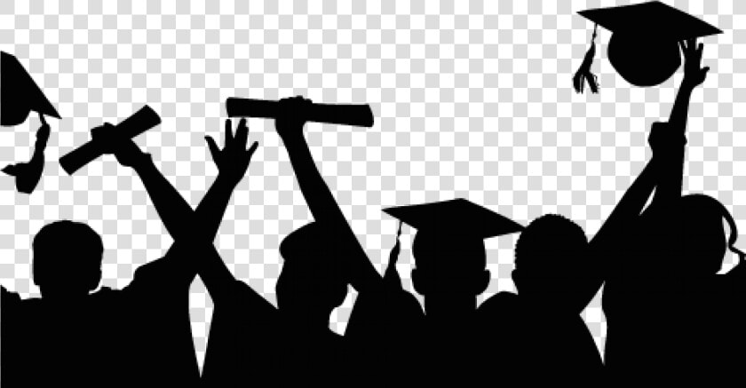 Cropped Graduation Celebration Silhouette   Transparent Graduates Silhouette Png  Png DownloadTransparent PNG