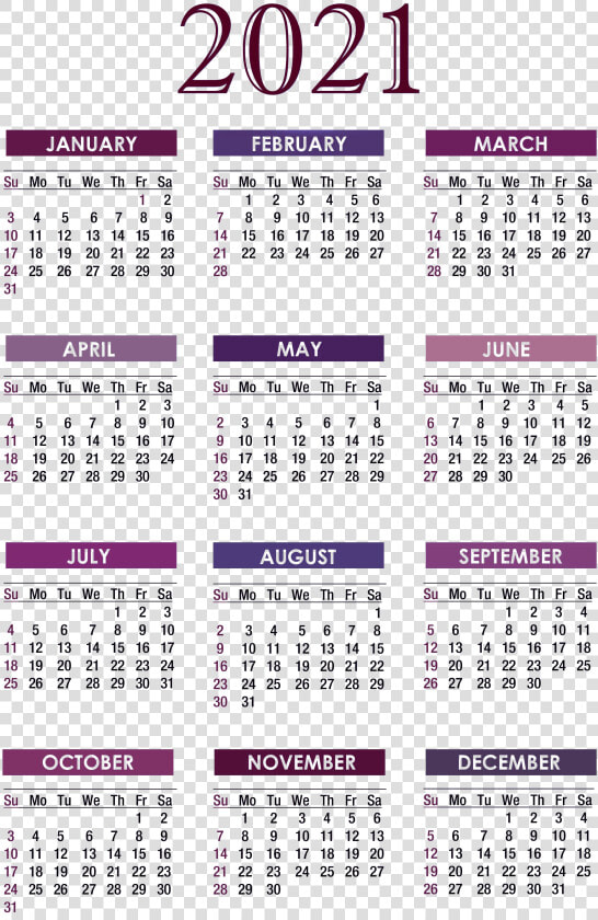 Calendar 2021 Free Png Image   Free Printable 2021 Calendar  Transparent PngTransparent PNG