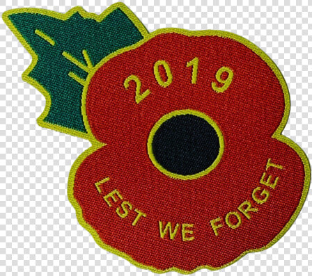 2019 Lest We Forget Self adhesive Poppy   Embroidery  HD Png DownloadTransparent PNG