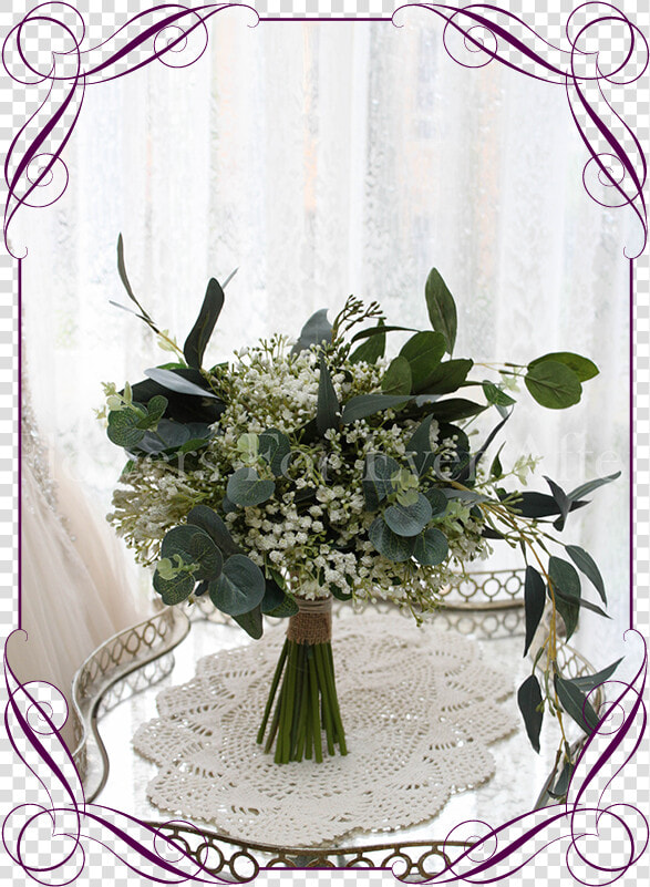 Silk Artificial Baby S Breath And Australian Native   Wedding Basket For Flower Girl  HD Png DownloadTransparent PNG