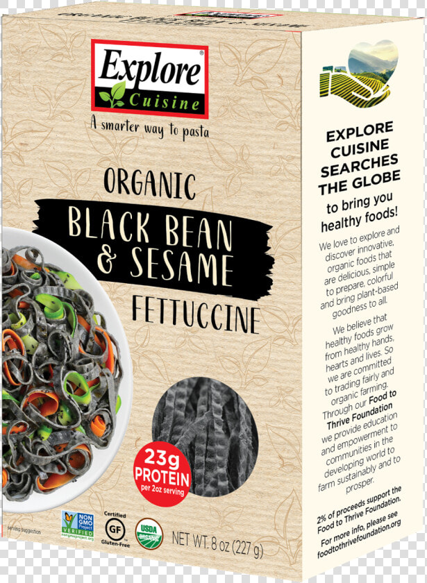 Organic Black Bean  amp  Sesame Fettuccine Data Fancybox   Black Bean Pasta  HD Png DownloadTransparent PNG