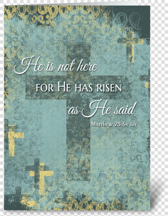 He Is Risen Easter Cross  amp  Bible Verse Greeting Card   Christmas Card  HD Png DownloadTransparent PNG