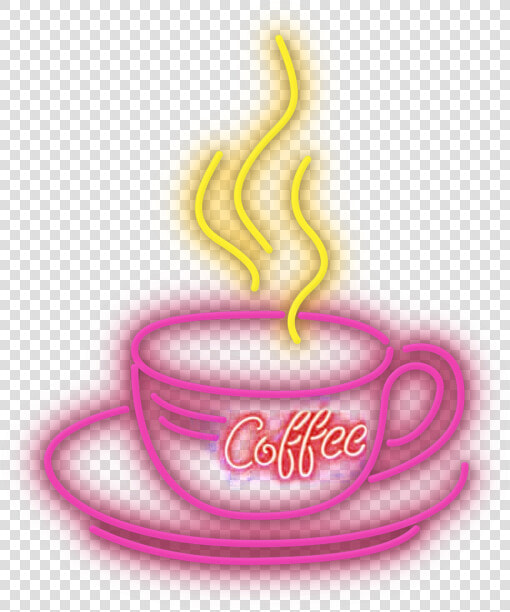  coffee  neon  pink  yellow  coffeestickers   Coffee Cup Neon Png  Transparent PngTransparent PNG