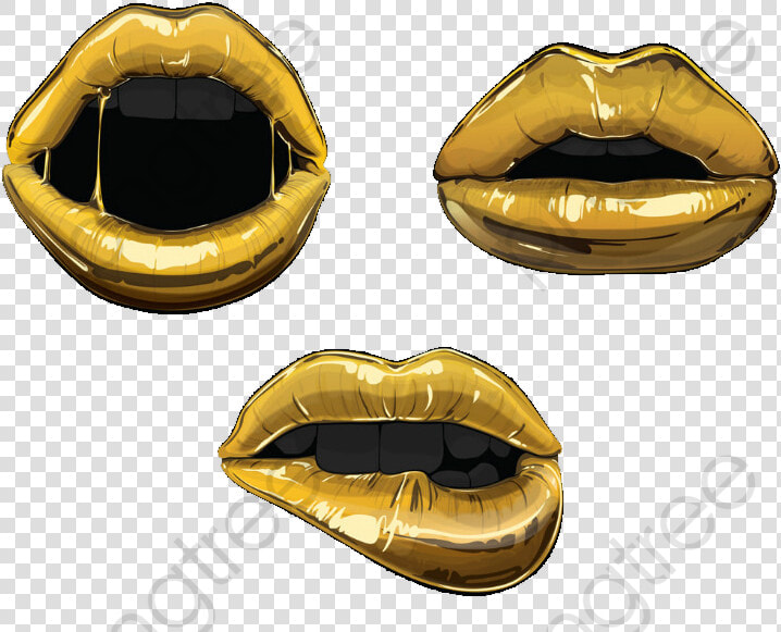 Transparent Gold Lips Clipart   Gold Transparent Lips  HD Png DownloadTransparent PNG