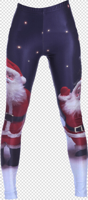 Blue Santa Leggings Transparent Background Clothing   Leggings  HD Png DownloadTransparent PNG