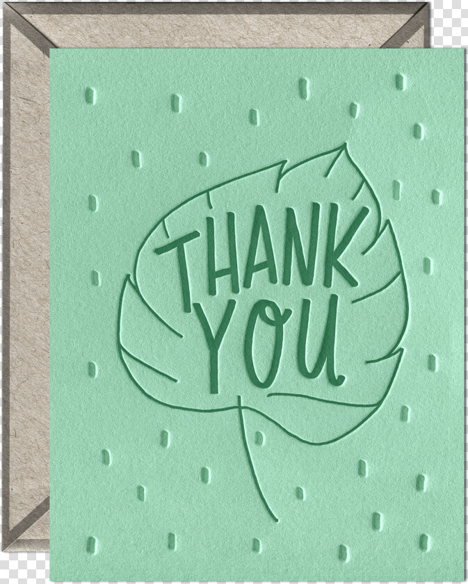 Leaf Thank You Letterpress Greeting Card With Envelope   Calligraphy  HD Png DownloadTransparent PNG