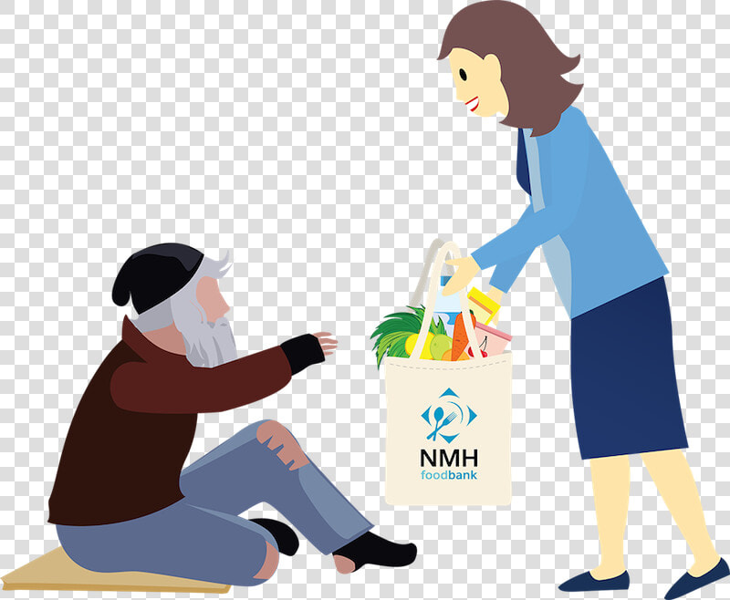 A Volunteer With No More Homelessness Gives A Bag Of   Giving Food To Homeless Clipart  HD Png DownloadTransparent PNG