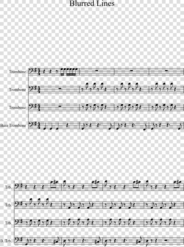 Blurred Lines Sheet Music 1 Of 2 Pages   Sheet Music  HD Png DownloadTransparent PNG