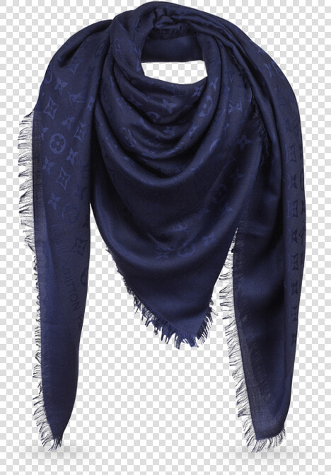 Monogram Shawl Via Louis Vuitton   Louis Vuitton Dark Blue Scarf  HD Png DownloadTransparent PNG