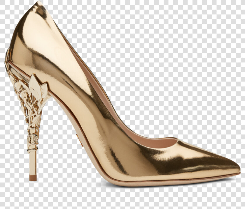 Gold Metallic Calf Leather With Light Gold Leaves Data   Basic Pump  HD Png DownloadTransparent PNG