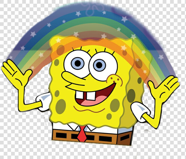 Freetoedit Spongebob Imagination Meme   Bob Esponja Com Arco Iris  HD Png DownloadTransparent PNG