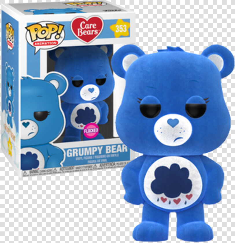 Grumpy Bear Flocked Us Exclusive Pop Vinyl Figure  HD Png DownloadTransparent PNG