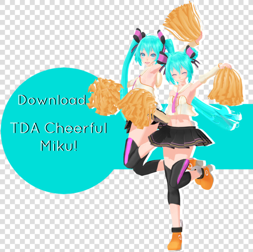 Tda Cheerful Miku Download By Ohbey   Mmd Pom Poms  HD Png DownloadTransparent PNG