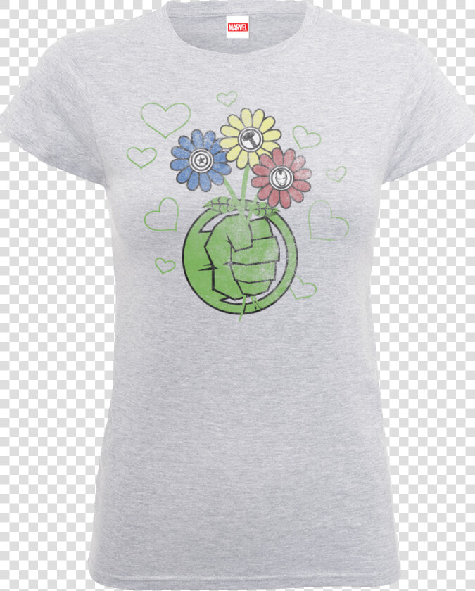 Marvel Avengers Hulk Flower Fist Women S T shirt   Active Shirt  HD Png DownloadTransparent PNG