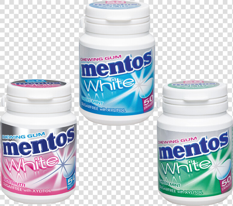 Mentos Gum Bottles White Tutti Frutti  Sweet Mint Und   Mentos  HD Png DownloadTransparent PNG