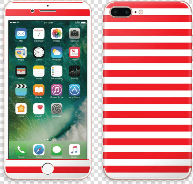 Christmas Stripes Skin Iphone 7 Plus   Iphone A1661 Price In India  HD Png DownloadTransparent PNG