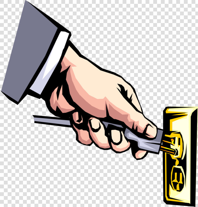 Vector Illustration Of Hand With Electrical Cord And   Ejemplos De Energia Electrica  HD Png DownloadTransparent PNG