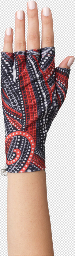 Black And Red Fingerless Sun Protection Gloves   Plaid  HD Png DownloadTransparent PNG