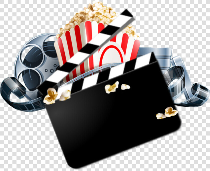  movie  movies  popcorn  film  filmstrip  filmreel   Movie Reel And Popcorn Clipart  HD Png DownloadTransparent PNG