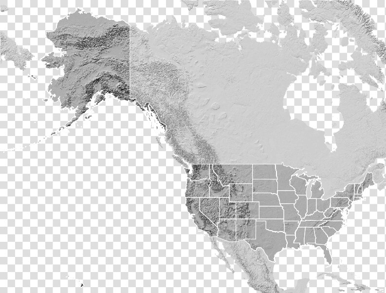 The Us With Alaska And Hawaii In Mercator A Bad Map   Relief Map North America  HD Png DownloadTransparent PNG