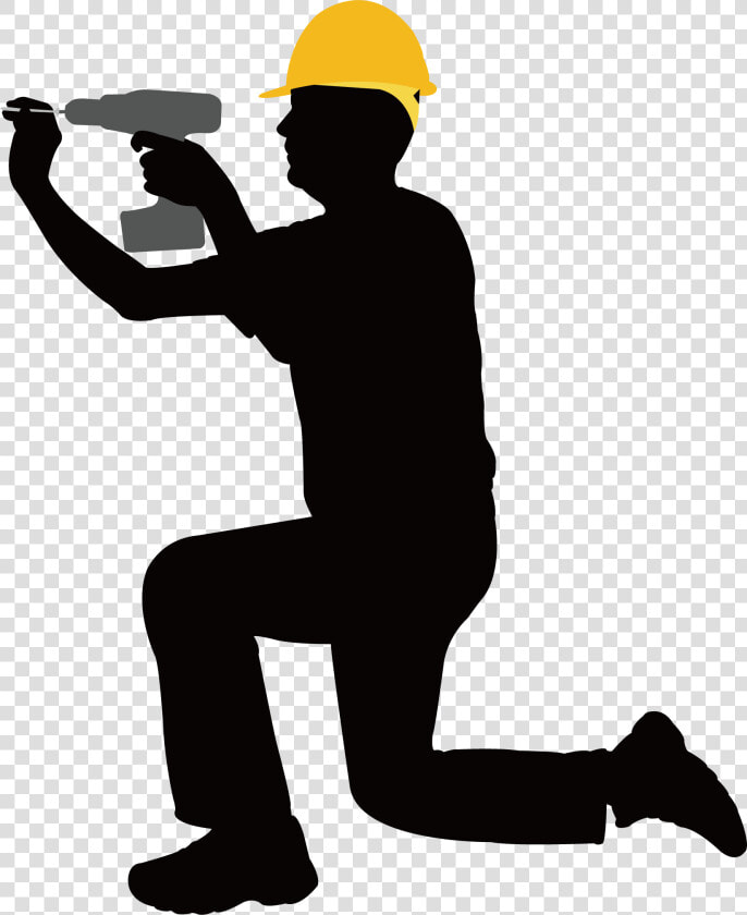 Construction Worker Silhouette Png   Silhouette Construction Worker Clipart  Transparent PngTransparent PNG