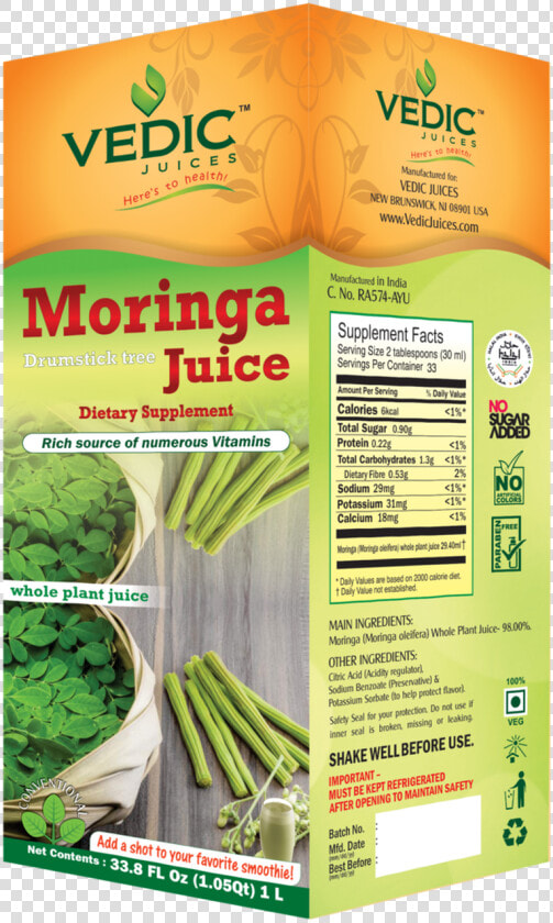 Vedic Moringa Juice  HD Png DownloadTransparent PNG