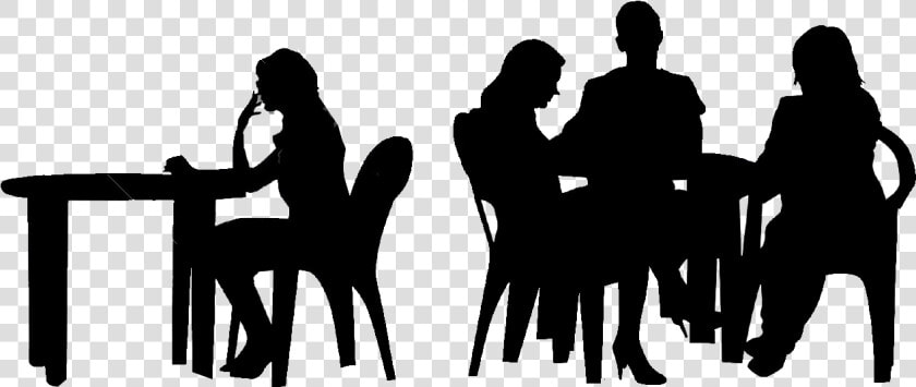 Transparent Sit At Table Clipart   People Sitting On Table Silhouette  HD Png DownloadTransparent PNG