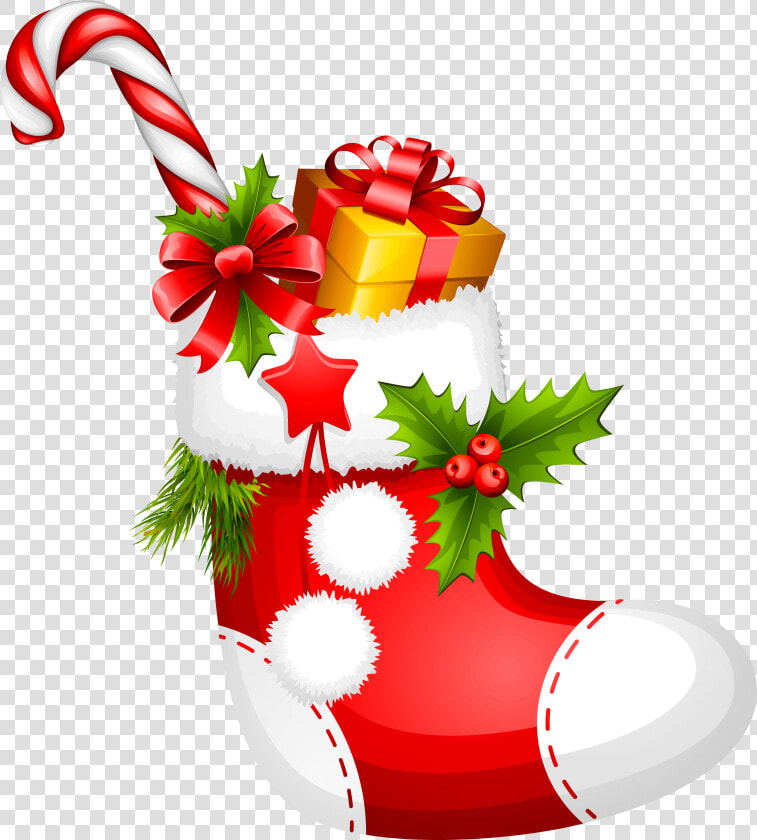 Christmas Stocking With Candy Cane Png Picture   Transparent Christmas Stocking Png  Png DownloadTransparent PNG