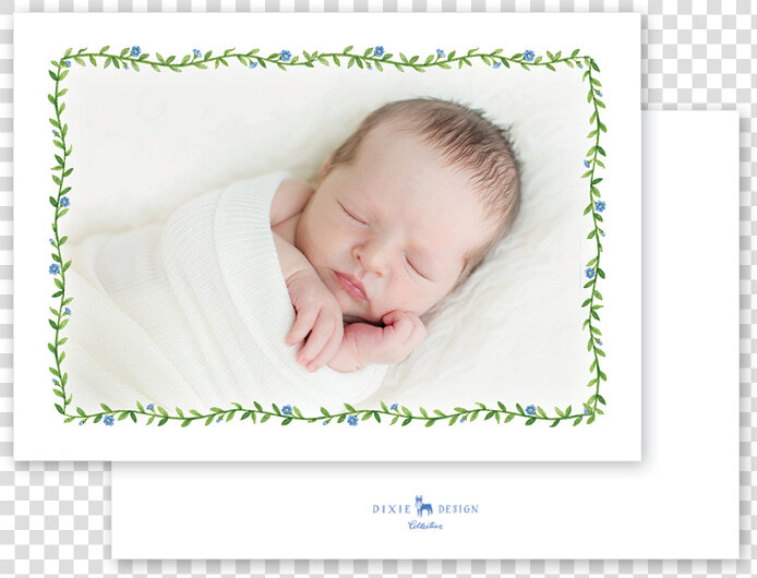 Morning Glory Blue Border Birth Announcement  HD Png DownloadTransparent PNG